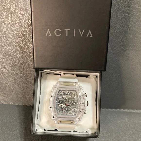 Activa Men's Watch w/ Skeleton Dial - 44.3mm, White (ACW2305-004) - Picture 2 of 7